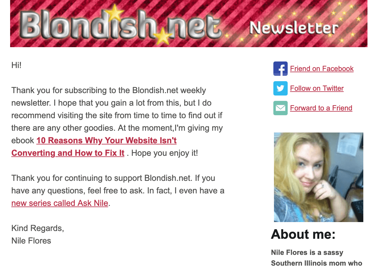 blondish weekly newsletter