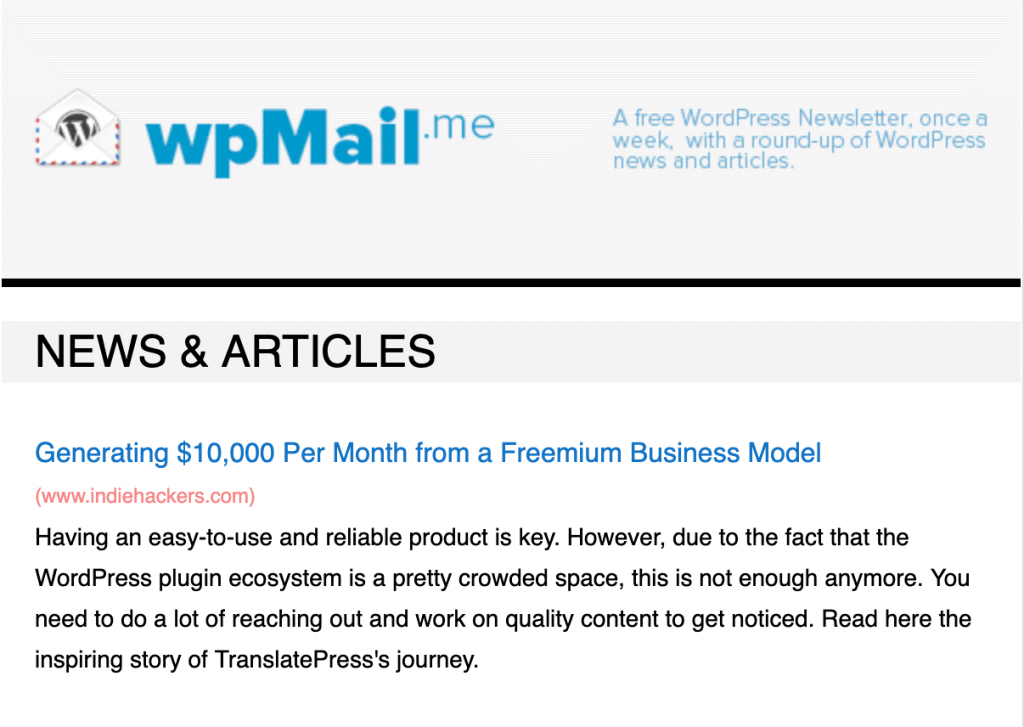 wp mail news and articles