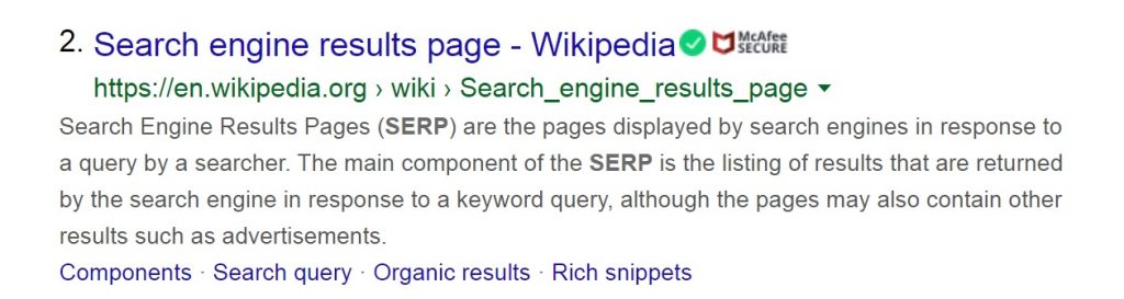 SERP in Google