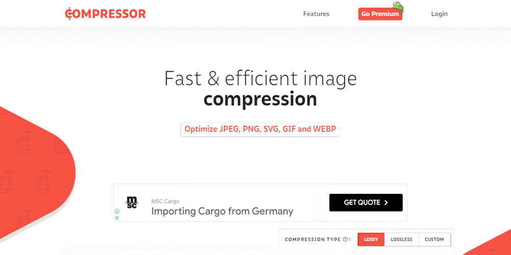 compressior.io online image compression tool