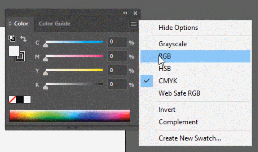 convert cmyk to rgb using Illustrator document color settings