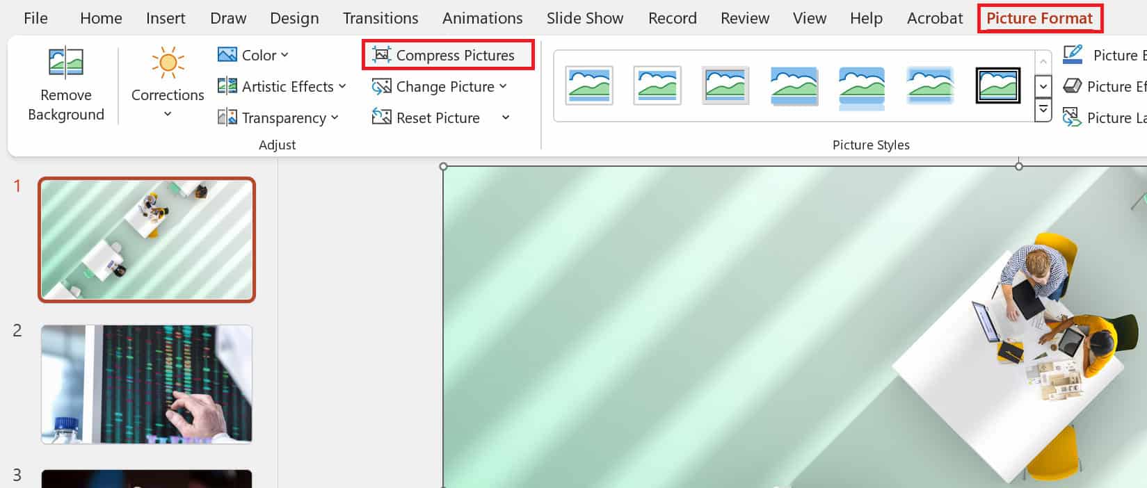 compress images in powerpoint