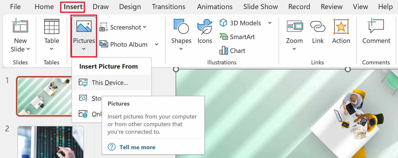 powerpoint insert pictures 1