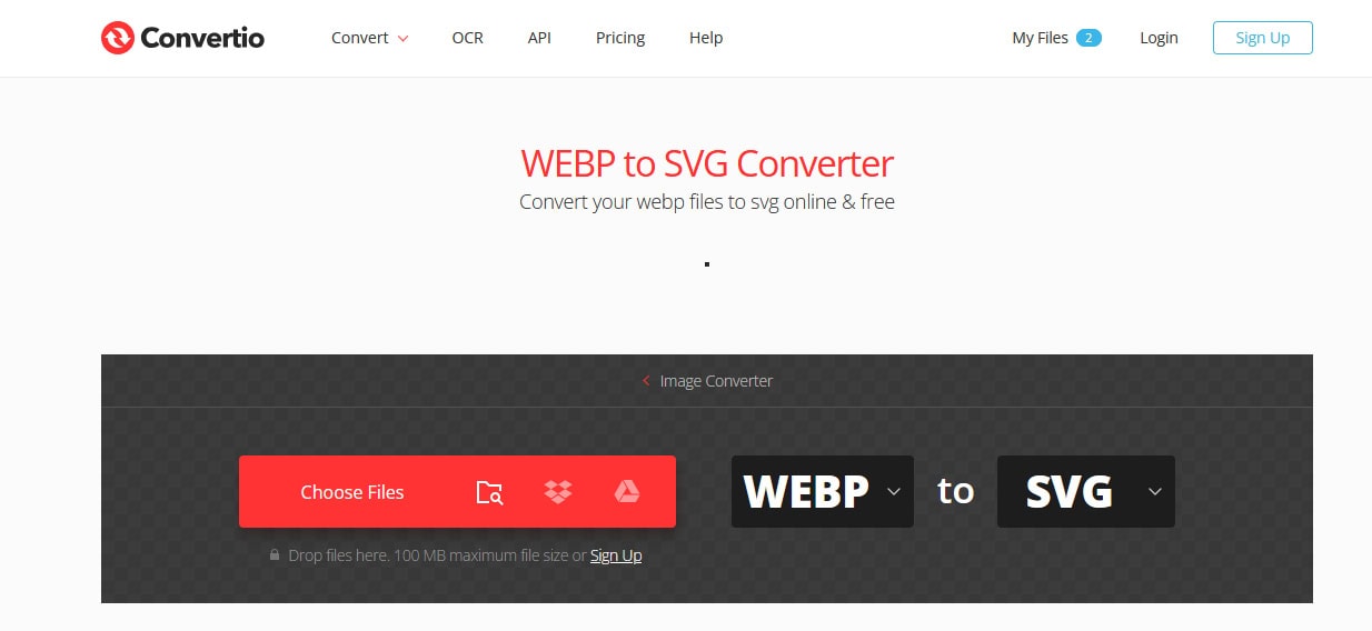 How to Convert WebP to SVG convertio webp to svg online