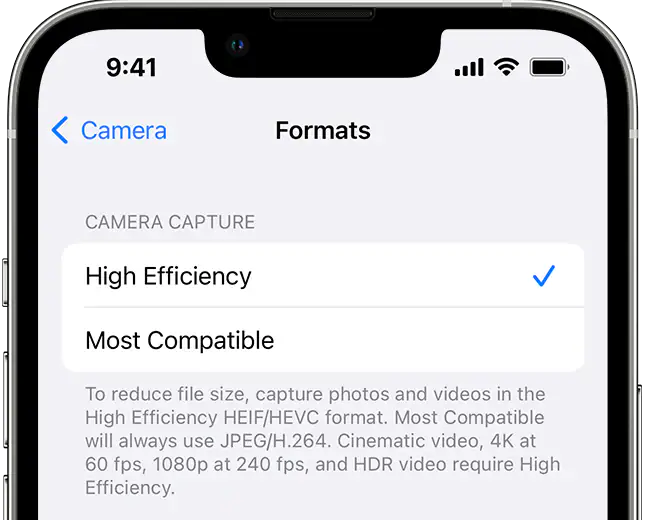 How to Reduce Photo File Size on iPhone: Easy & Effective Methods iphone settings camera formats
