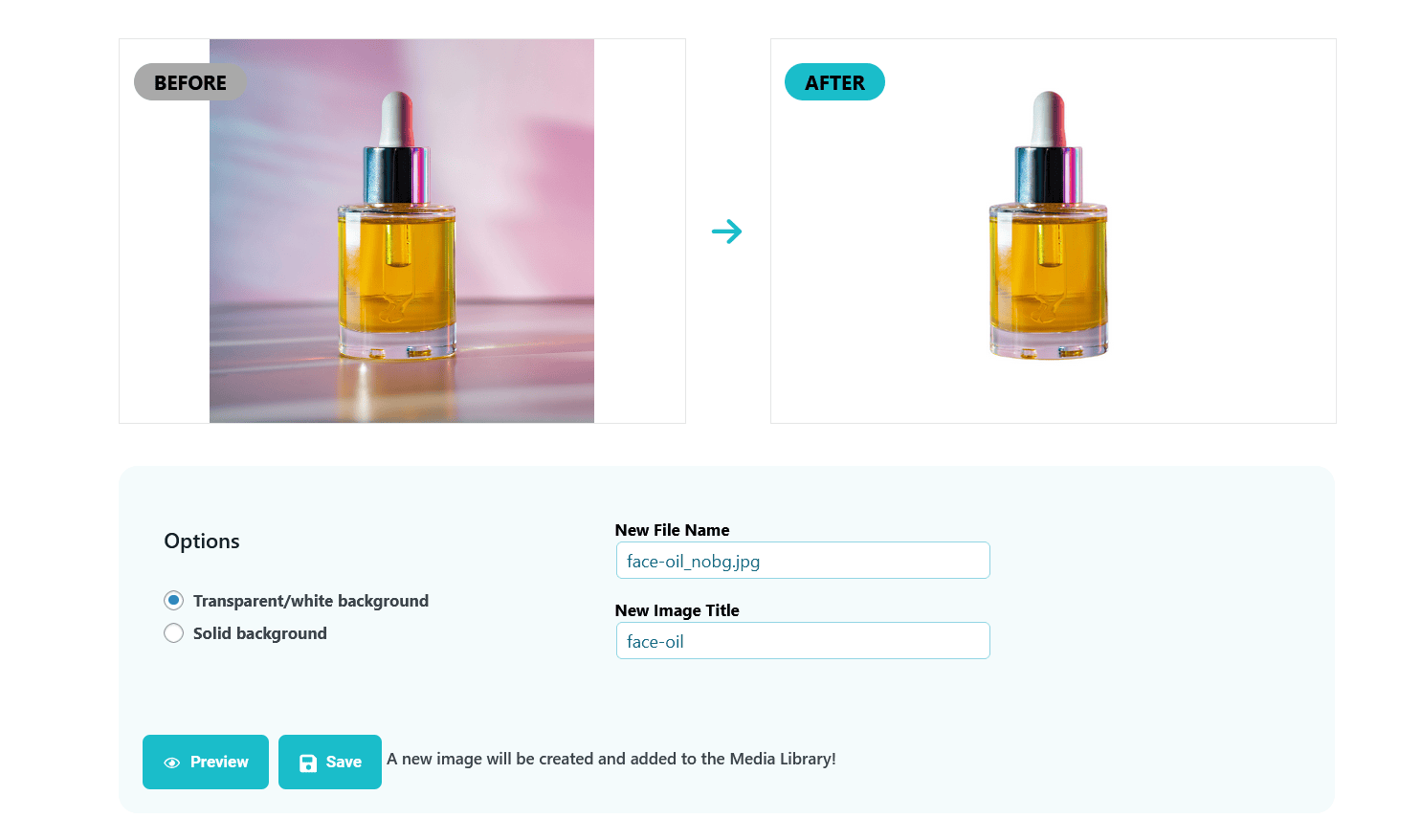 WordPress Image Background Removal: Best 2026 Solution wordpress remove background preview