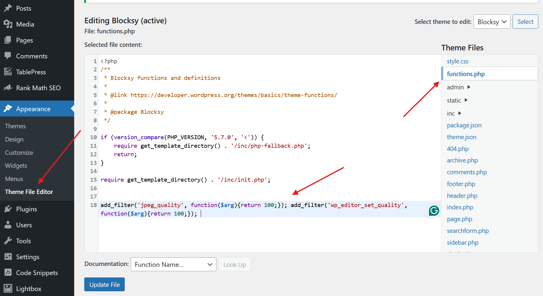 jpeg quality wordpress filter