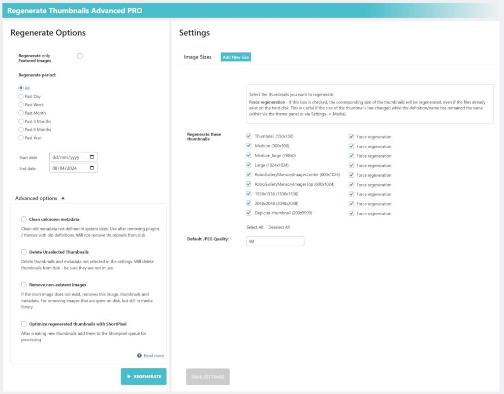 reGenerate Thumbnails Advanced Pro settings guide - ShortPixel ...