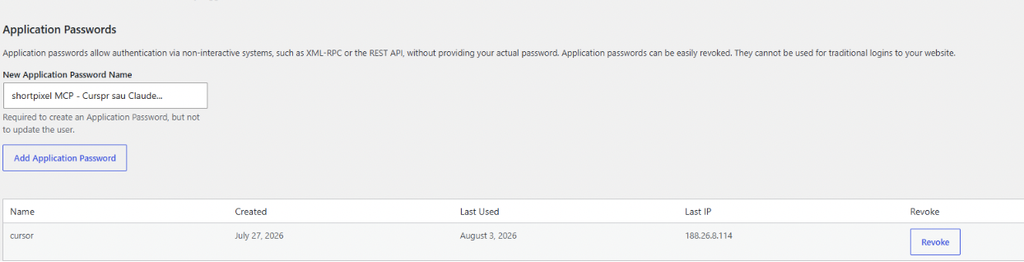 WordPress Application Passwords